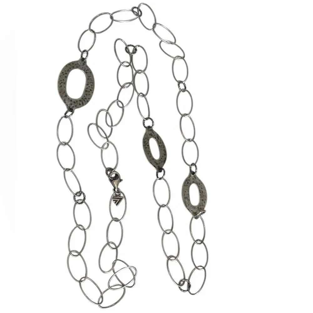 SILPADA N1506 Retired Sterling Silver Oval Link Necklace 35'' Long